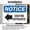 Signmission Visitor Entrance Left Arrow Sign, Vinyl Decal, 14in W x 10in L, 2PK OS-2PACK-NS-D-1014-L-18879 - alternate 6